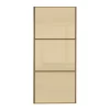 Linear Sliding Wardrobe Door 3 Panel Cream Glass With Windsor Oak Frame (W)610mm