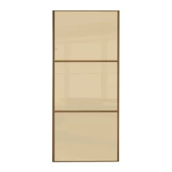 Linear Sliding Wardrobe Door 3 Panel Cream Glass With Windsor Oak Frame (W)762mm