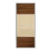 Ellipse Sliding Wardrobe Door 4 Panel Walnut / Cream Glass With Aluminium Frame (W)914mm