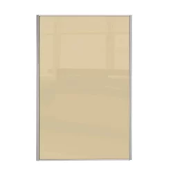 Loft Sliding Wardrobe Door Cream Glass With Silver Frame (W)914mm
