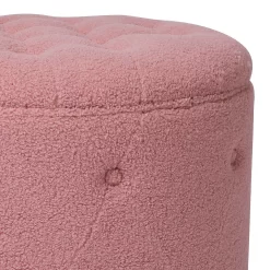 Betty Boucle Button Ottoman - Rose -Furniture Sale Store 13667713 1244964295705537