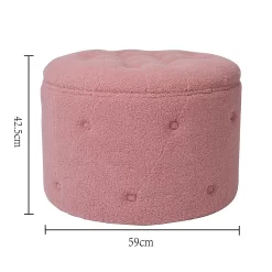 Betty Boucle Button Ottoman - Rose -Furniture Sale Store 13667713 1764964295777180