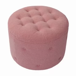 Betty Boucle Button Ottoman - Rose -Furniture Sale Store 13667713 1794964295664914