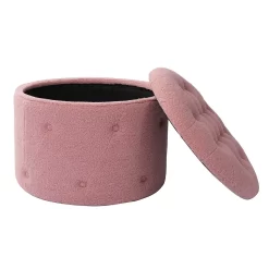 Betty Boucle Button Ottoman - Rose -Furniture Sale Store 13667713 5684964295626397