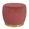 Gill Pleated Velvet Ottoman - Rose