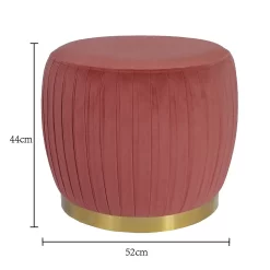 Gill Pleated Velvet Ottoman - Rose 7 Gill Pleated Velvet Ottoman - Rose -Furniture Sale Store 13667714 2044964295661242