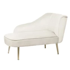 Gigi Velvet Chaise Longue - Cream