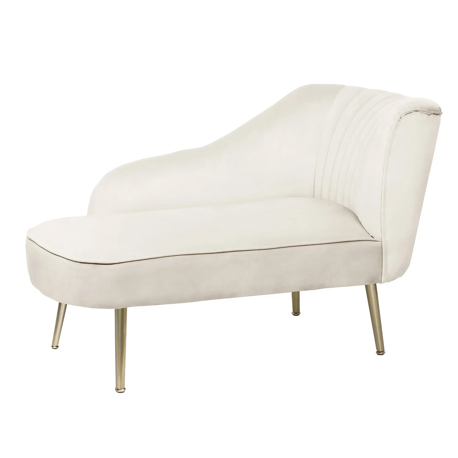 Gigi Velvet Chaise Longue - Cream 1 Gigi Velvet Chaise Longue - Cream