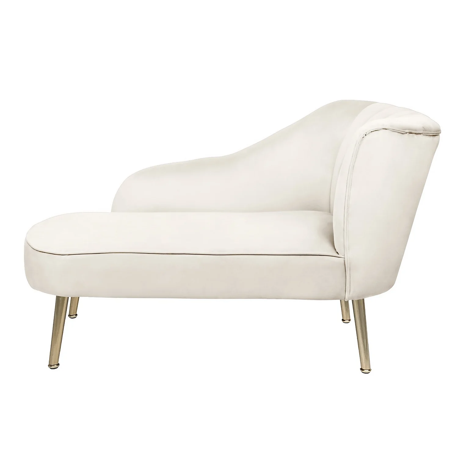 Gigi Velvet Chaise Longue - Cream 2 Gigi Velvet Chaise Longue - Cream - Image 2