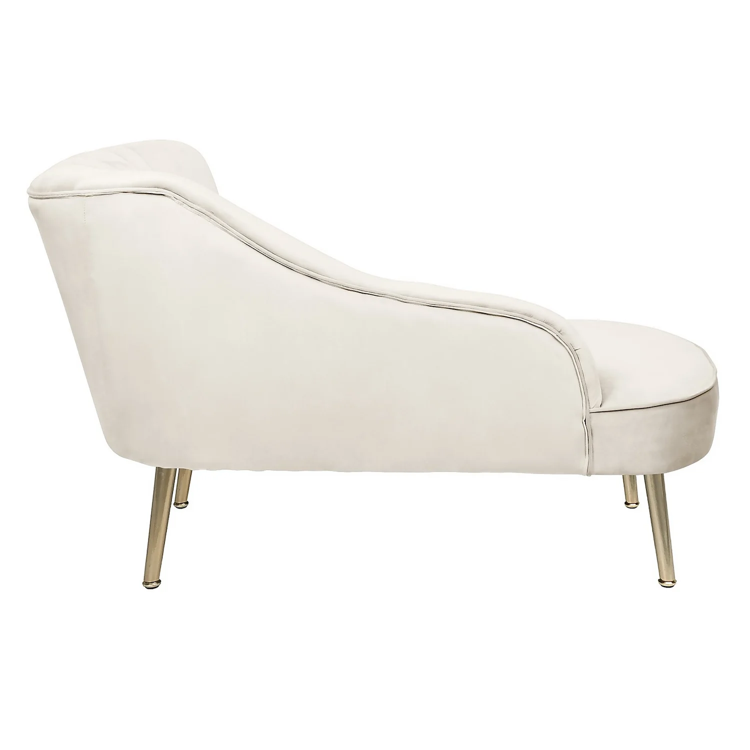 Gigi Velvet Chaise Longue - Cream 3 Gigi Velvet Chaise Longue - Cream - Image 3