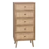 Kubu Rattan 5 Drawer Tallboy