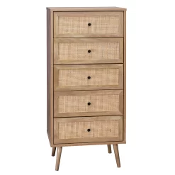 Kubu Rattan 5 Drawer Tallboy
