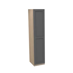 House Beautiful Realm Single Wardrobe, Oak Effect Carcass - Carbon Grey Shaker Door (W) 450mm X (H) 2196mm