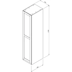 House Beautiful Realm Single Wardrobe, Oak Effect Carcass - Carbon Grey Shaker Door (W) 450mm X (H) 2196mm -Furniture Sale Store 13999708 4115005574691774