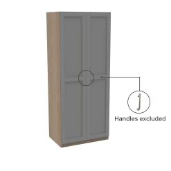 House Beautiful Realm Double Wardrobe, Oak Effect Carcass - Grey Shaker Doors (W) 900mm X (H) 2196mm 7 House Beautiful Realm Double Wardrobe, Oak Effect Carcass - Grey Shaker Doors (W) 900mm X (H) 2196mm -Furniture Sale Store 13999713 1805005577660601