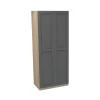 House Beautiful Realm Double Wardrobe, Oak Effect Carcass - Carbon Grey Shaker Doors (W) 900mm X (H) 2196mm