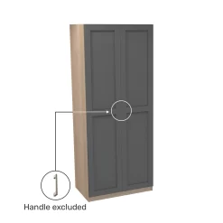 House Beautiful Realm Double Wardrobe, Oak Effect Carcass - Carbon Grey Shaker Doors (W) 900mm X (H) 2196mm -Furniture Sale Store 13999714 9165014911617460