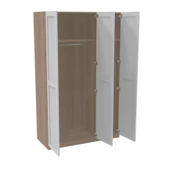 House Beautiful Realm Triple Wardrobe, Oak Effect Carcass - White Shaker Doors (W) 1350mm X (H) 2196mm -Furniture Sale Store 13999725 1275007394534515