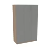 House Beautiful Honest Triple Wardrobe, Oak Effect Carcass - Gloss Grey Slab Doors (W) 1350mm X (H) 2196mm