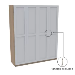 House Beautiful Realm Quad Wardrobe, Oak Effect Carcass - White Shaker Doors (W) 1800mm X (H) 2196mm -Furniture Sale Store 13999736 1335005575741552