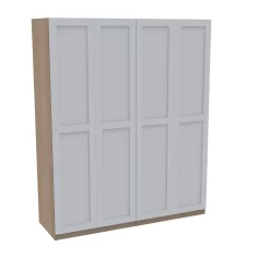 House Beautiful Realm Quad Wardrobe, Oak Effect Carcass - White Shaker Doors (W) 1800mm X (H) 2196mm