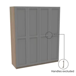 House Beautiful Realm Quad Wardrobe, Oak Effect Carcass - Grey Shaker Doors (W) 1800mm X (H) 2196mm -Furniture Sale Store 13999737 1095005576518516
