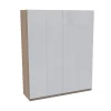 House Beautiful Honest Quad Wardrobe, Oak Effect Carcass - Gloss White Slab Doors (W) 1800mm X (H) 2196mm