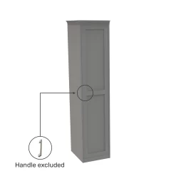 House Beautiful Realm Fitted Look Single Wardrobe, Oak Effect Carcass - Grey Shaker Door (W) 551mm X (H) 2256mm -Furniture Sale Store 13999761 1815007373381098