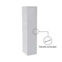 House Beautiful Honest Fitted Look Single Wardrobe, Oak Effect Carcass - Gloss White Slab Door (W) 490mm X (H) 2226mm -Furniture Sale Store 13999772 1835005574645703