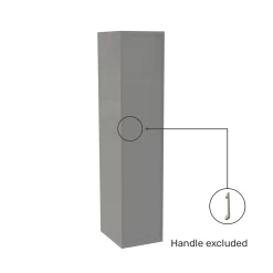 House Beautiful Honest Fitted Look Single Wardrobe, Oak Effect Carcass - Gloss Grey Slab Door (W) 490mm X (H) 2226mm -Furniture Sale Store 13999773 1605005576101561