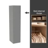 House Beautiful Honest Fitted Look Single Wardrobe, Oak Effect Carcass - Gloss Grey Slab Door (W) 490mm X (H) 2226mm