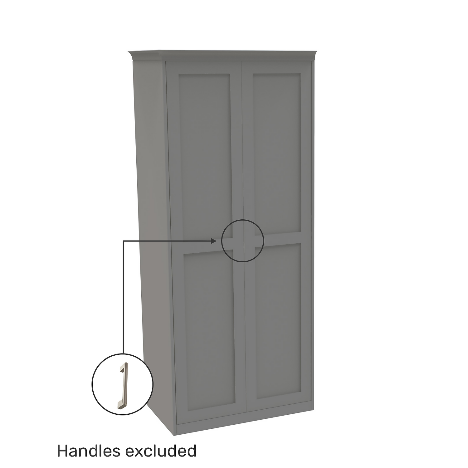 House Beautiful Realm Fitted Look Double Wardrobe, Oak Effect Carcass - Grey Shaker Doors (W) 1001mm X (H) 2256mm 3 House Beautiful Realm Fitted Look Double Wardrobe, Oak Effect Carcass - Grey Shaker Doors (W) 1001mm X (H) 2256mm - Image 3