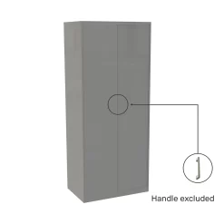 House Beautiful Honest Fitted Look Double Wardrobe, Oak Effect Carcass - Gloss Grey Slab Doors (W) 940mm X (H) 2226mm -Furniture Sale Store 13999781 1435005573586715