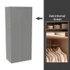 House Beautiful Honest Fitted Look Double Wardrobe, Oak Effect Carcass - Gloss Grey Slab Doors (W) 940mm X (H) 2226mm