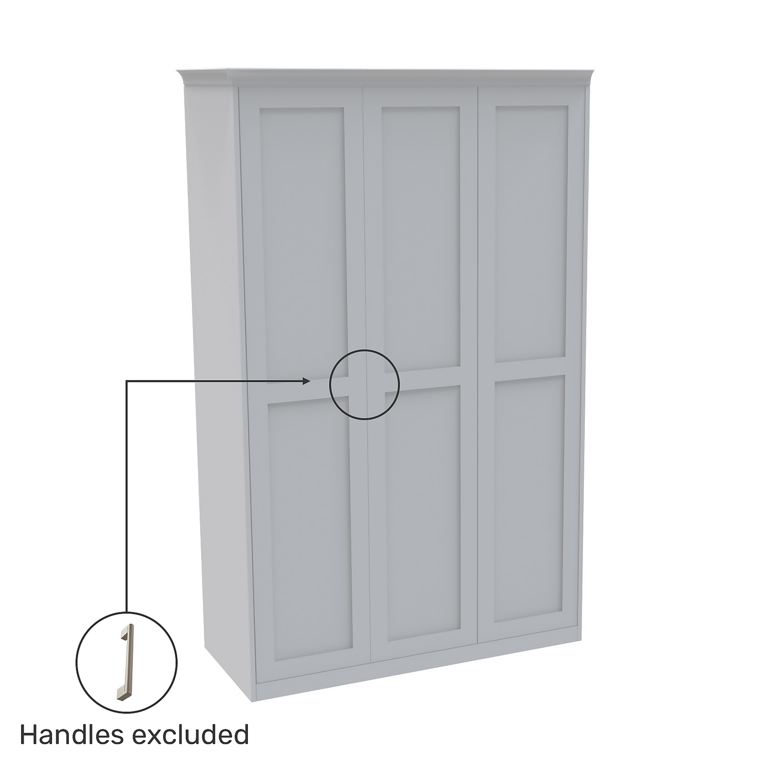 House Beautiful Realm Fitted Look Triple Wardrobe, Oak Effect Carcass - White Shaker Doors (W) 1451mm X (H) 2256mm 3 House Beautiful Realm Fitted Look Triple Wardrobe, Oak Effect Carcass - White Shaker Doors (W) 1451mm X (H) 2256mm - Image 3