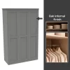 House Beautiful Realm Fitted Look Triple Wardrobe, Oak Effect Carcass - Grey Shaker Doors (W) 1451mm X (H) 2256mm