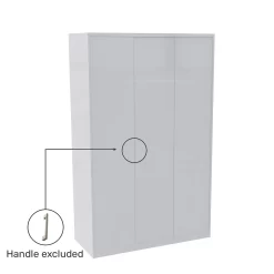 House Beautiful Honest Fitted Look Triple Wardrobe, Oak Effect Carcass - Gloss White Slab Doors (W) 1390mm X (H) 2226mm 6 House Beautiful Honest Fitted Look Triple Wardrobe, Oak Effect Carcass - Gloss White Slab Doors (W) 1390mm X (H) 2226mm -Furniture Sale Store 13999788 1935005573994484