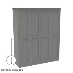 House Beautiful Realm Fitted Look Quad Wardrobe, Oak Effect Carcass - Grey Shaker Doors (W) 1901mm X (H) 2256mm -Furniture Sale Store 13999791 1685006037155322