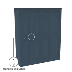 House Beautiful Realm Fitted Look Quad Wardrobe, Oak Effect Carcass - Navy Blue Shaker Doors (W) 1901mm X (H) 2256mm -Furniture Sale Store 13999793 1435005586249664
