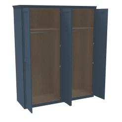 House Beautiful Realm Fitted Look Quad Wardrobe, Oak Effect Carcass - Navy Blue Shaker Doors (W) 1901mm X (H) 2256mm -Furniture Sale Store 13999793 5755007592826517