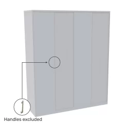 House Beautiful Honest Fitted Look Quad Wardrobe, Oak Effect Carcass - Gloss White Slab Doors (W) 1840mm X (H) 2226mm -Furniture Sale Store 13999796 1715007373234713