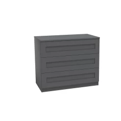 House Beautiful Realm Wide Chest Of Drawers - Carbon Grey Shaker (W) 900mm X (H) 756mm