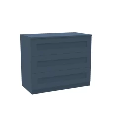 House Beautiful Realm Wide Chest Of Drawers - Navy Blue Shaker (W) 900mm X (H) 756mm