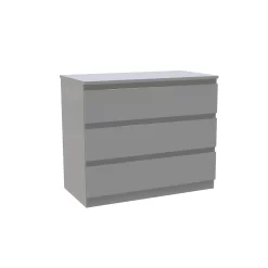 House Beautiful Escape Wide Chest Of Drawers - Gloss Grey Handleless (W) 900mm X (H) 756mm