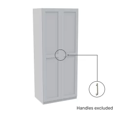 House Beautiful Realm Double Wardrobe, White Carcass - White Shaker Doors (W) 900mm X (H) 2196mm -Furniture Sale Store 13999834 1765005574808864