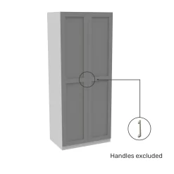 House Beautiful Realm Double Wardrobe, White Carcass - Grey Shaker Doors (W) 900mm X (H) 2196mm -Furniture Sale Store 13999835 1095005573432023