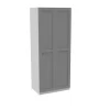 House Beautiful Realm Double Wardrobe, White Carcass - Grey Shaker Doors (W) 900mm X (H) 2196mm
