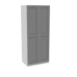 House Beautiful Realm Double Wardrobe, White Carcass - Grey Shaker Doors (W) 900mm X (H) 2196mm