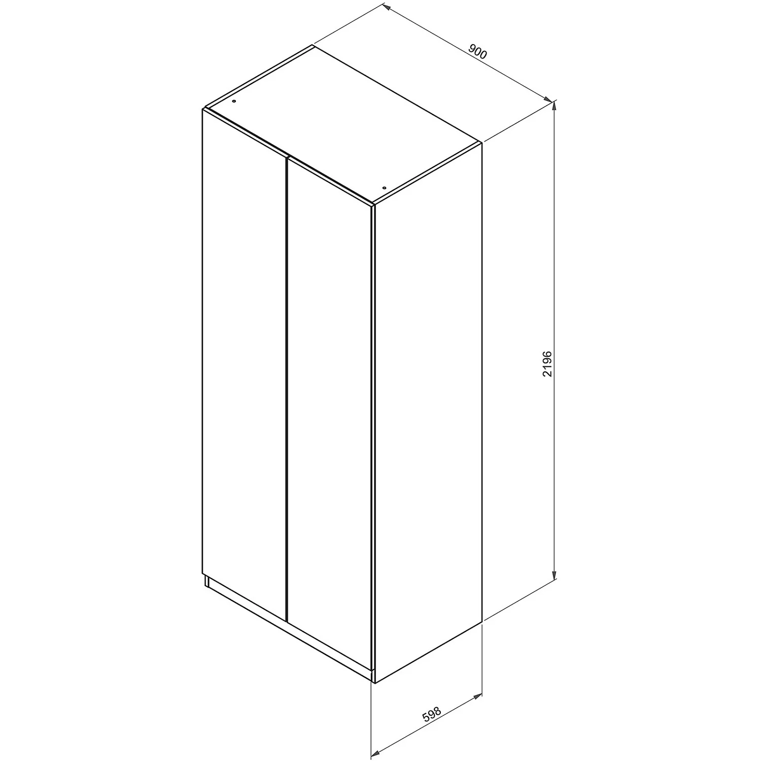 House Beautiful Escape Double Wardrobe, White Carcass - Gloss White Handleless Doors (W) 900mm X (H) 2196mm 5 House Beautiful Escape Double Wardrobe, White Carcass - Gloss White Handleless Doors (W) 900mm X (H) 2196mm - Image 5