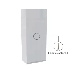 House Beautiful Honest Double Wardrobe, White Carcass - Gloss White Slab Doors (W) 900mm X (H) 2196mm -Furniture Sale Store 13999840 1975005578363477